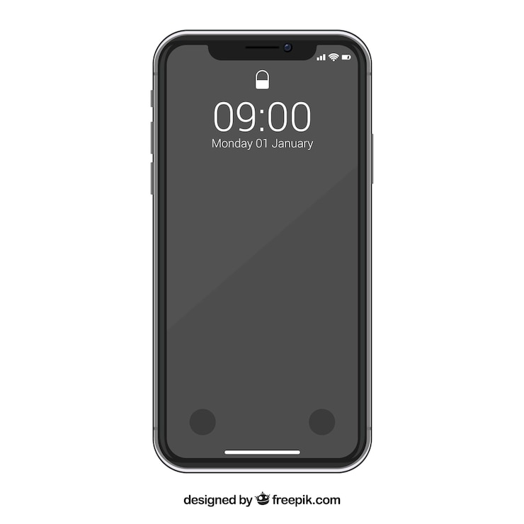 Gratis Vector zwarte smartphone