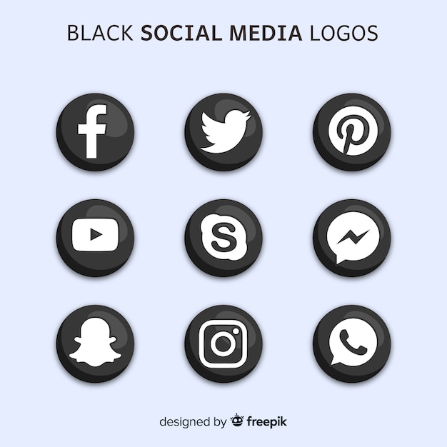 Zwarte sociale media-logo&#39;s