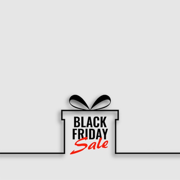 Gratis vector zwarte vrijdag verkoop achtergrond met lijn geschenkdoos